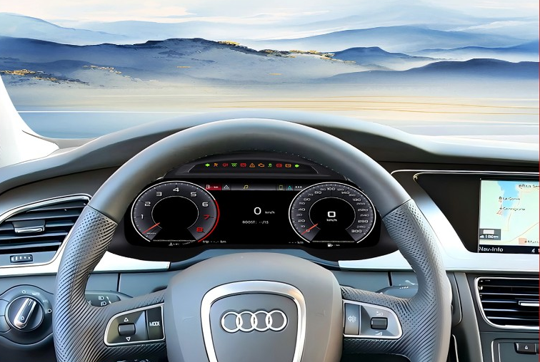 12.3 inch LCD Screen Digital Cluster Gauge for Audi A4 2009-2012 Speedometer Replacement Dashboard Instrument Cluster Digital Display Panel