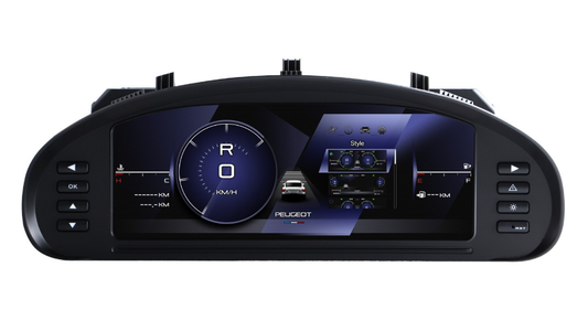 10.25 inch LCD Screen Digital Cluster Gauge for 2004-2010 Dongfeng Peugeot 407 Speedometer Replacement Dashboard Instrument Cluster Digital Display Panel