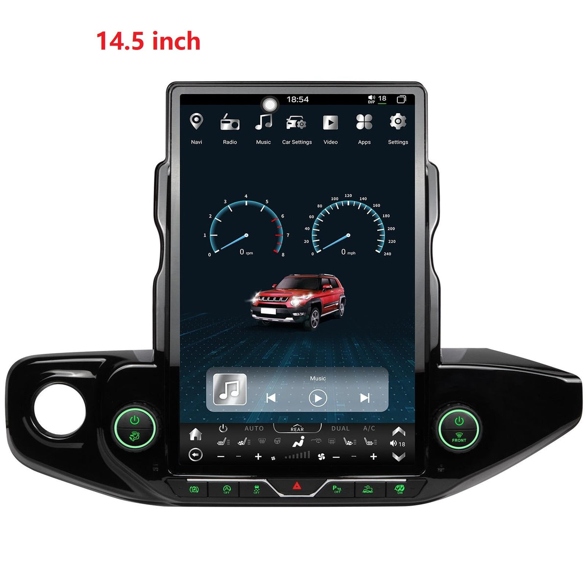 14.5” Android 13/14 Vertical Screen Navigation Radio for Jeep Wrangler/Rubicon/Gladiator 2018 - 2023 (Support both Left/Right peptide)