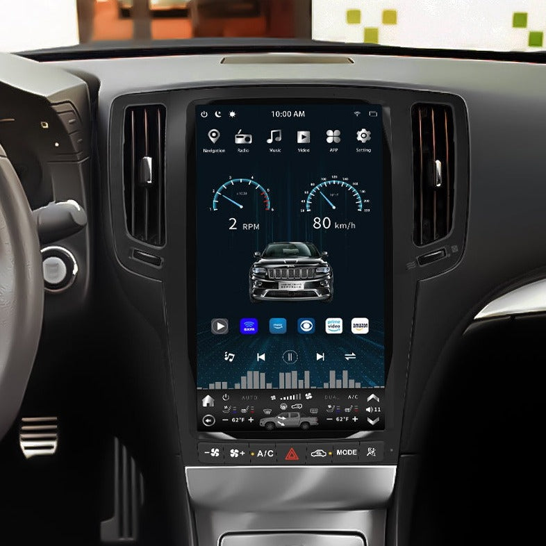 Qualcomm6125/Sc7870/S7865/T9 13.6" Vertical Screen Android 12/13/14 Fast boot Navigation Receiver for Infiniti G25 G35 G37 Q40 Q60 2007 - 2015