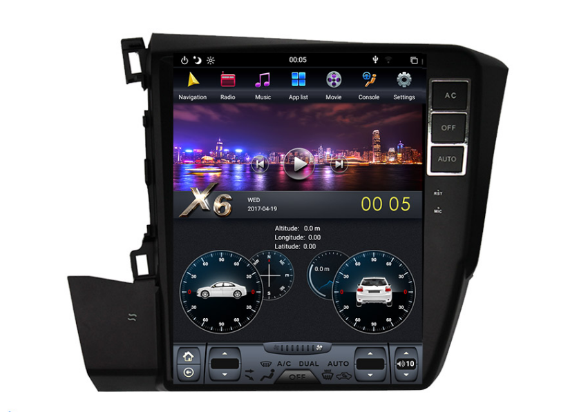 [ G6 octa-core ] 10.4" Vertical Screen Android 13 Fast boot Navigation Radio for Honda Civic 2012
