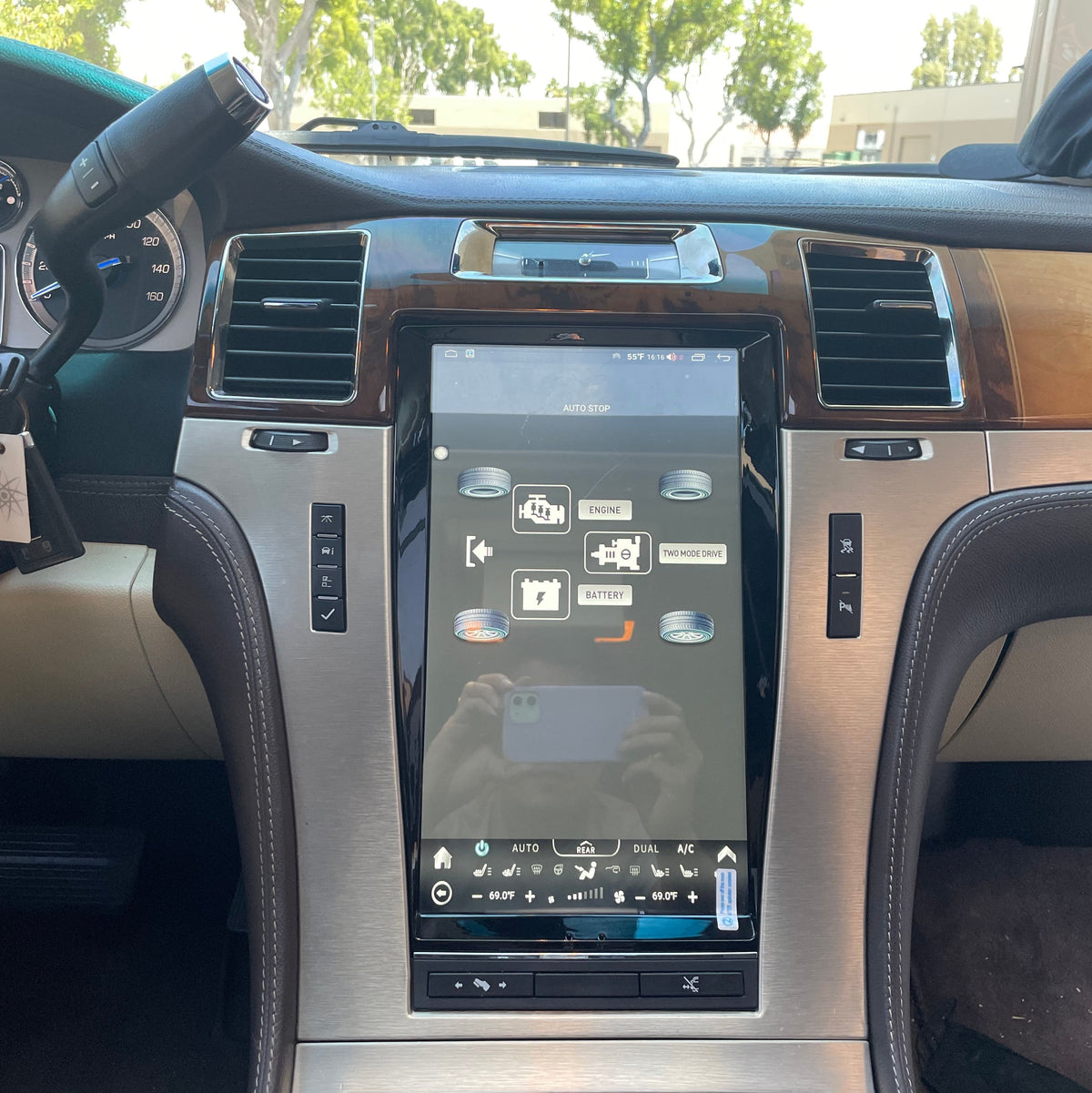 13.6" Android 13/14 VERTICAL SCREEN Navigation Radio for Cadillac Escalade 2007 - 2014