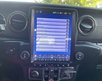 12.1” Android 13/14 Vertical Screen Navigation Radio for Jeep Wrangler JL 2018 - 2023