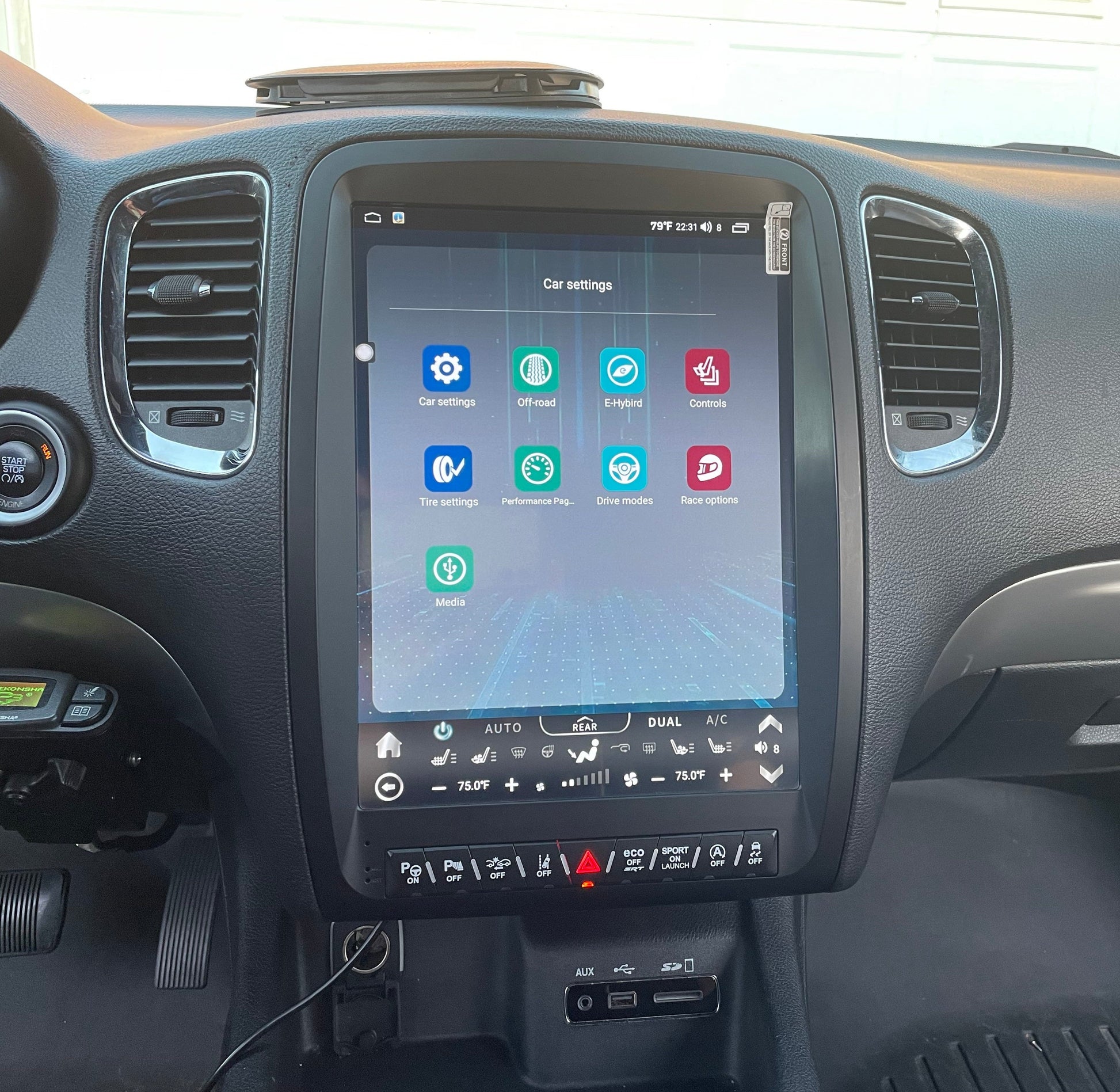 [Open box] 13” Android 12/13/14 Vertical Screen Navigation Radio for Dodge Durango 2011 - 2020