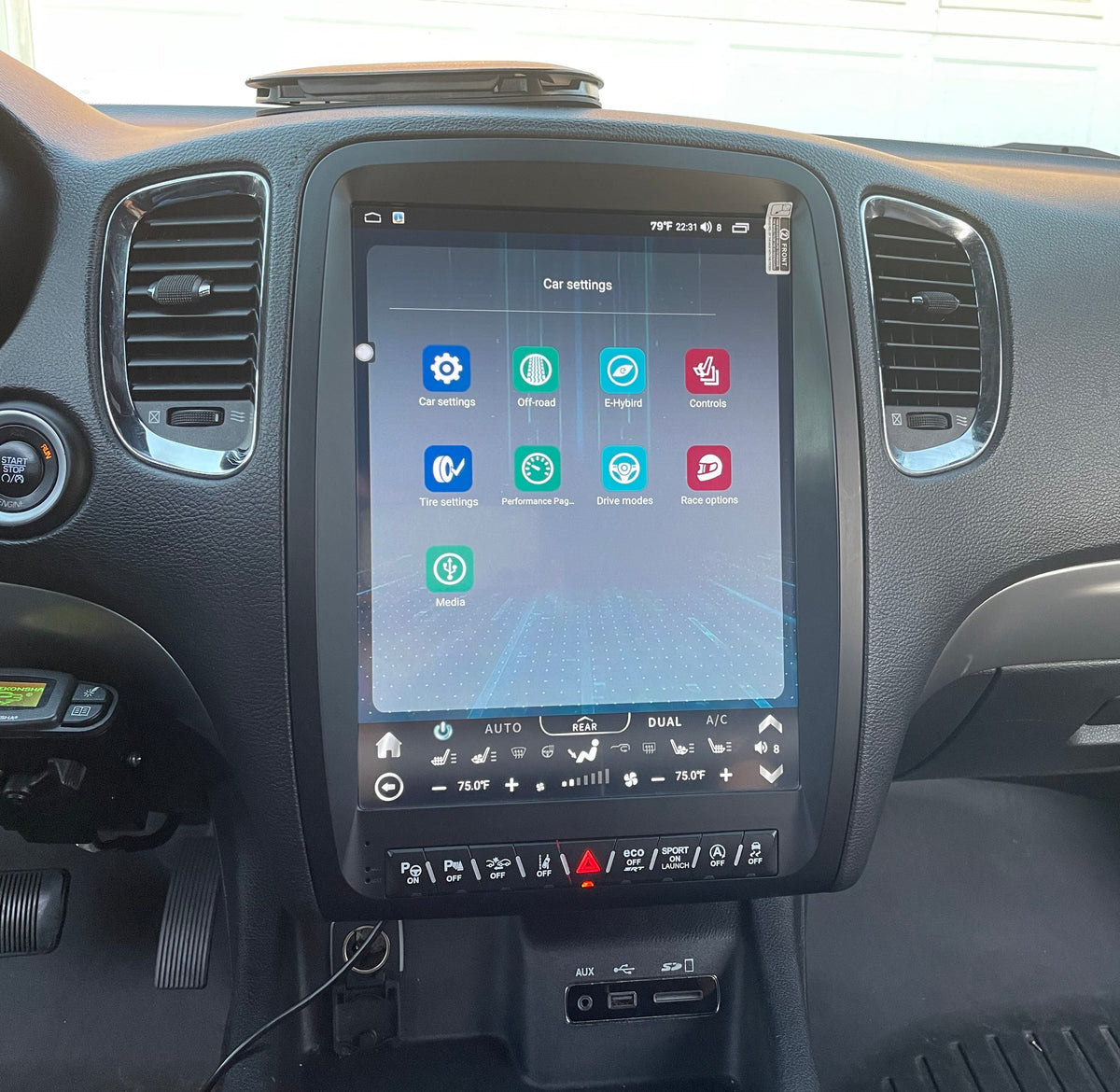 [ New ] 13” Android 13/14 Vertical Screen Navigation Radio for Dodge Durango 2011 - 2020