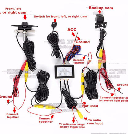 2 Channel RCA car camera automatic control module switch box