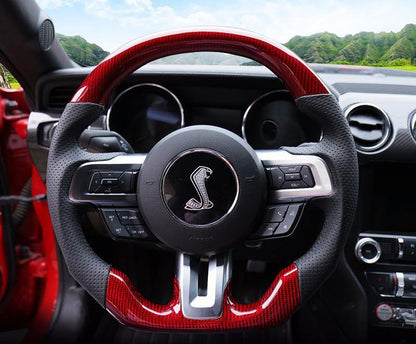 Custom-made Carbon fiber Steering Wheel for 2015 - 2017 Ford Mustang Color & Design Customizable