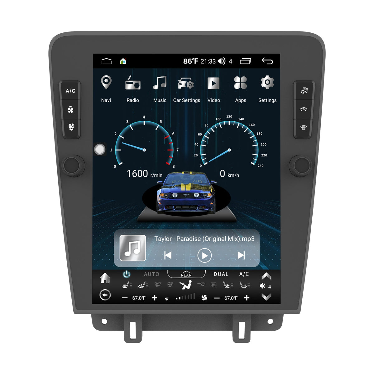 12.1" Vertical Screen Android 13/14 Fast boot Navigation Radio for Ford Mustang 2010 - 2014