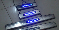New LED Illuminated Stainless Steel Kick Plate Scuff Plate Set for Chevy Cruze 2009-2015