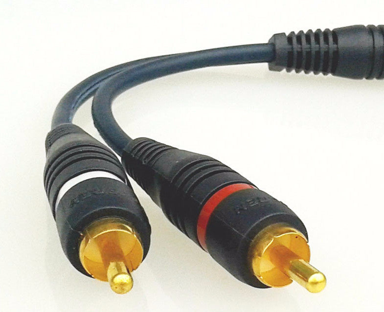 RCA Y adapter splitter one female to two male long Gold plated