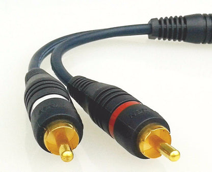 RCA Y adapter splitter one female to two male long Gold plated